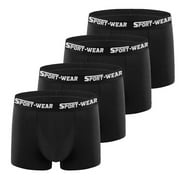 4PCS Mens Underwear Boxer Briefs Pack, Cool & Breathable Cotton Moisture-wicking Underwear for Men, No Ride Up