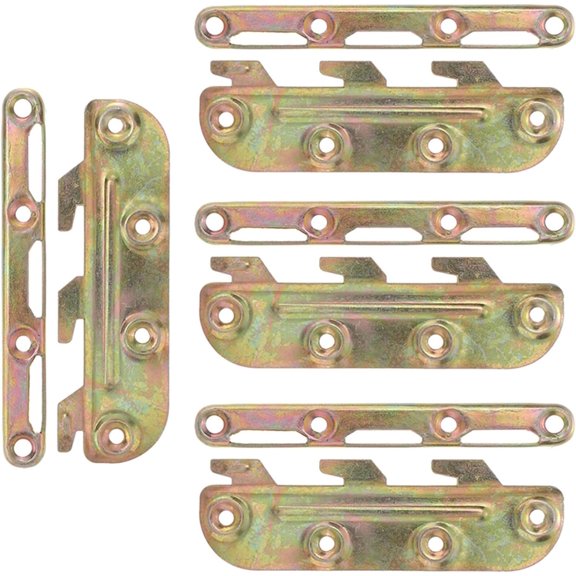 4PCS Metal Bed Rail Fasteners, Interlocking Plate Brackets with Zinc Alloy Hinge Design