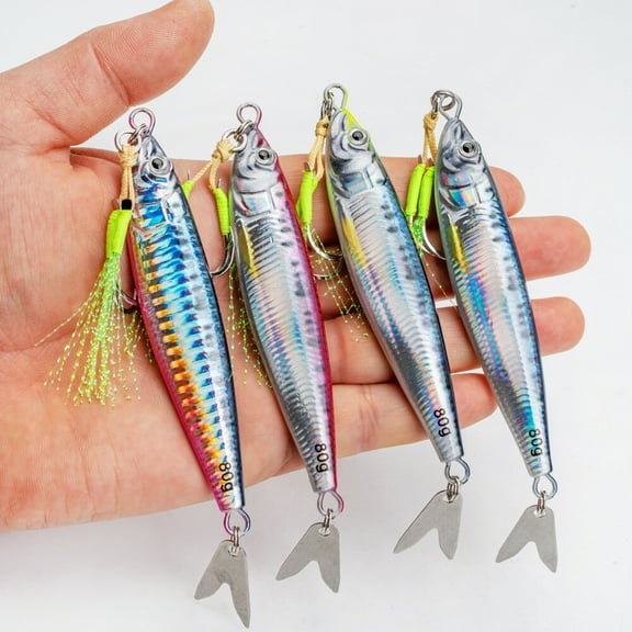 4PCS Metal Jig Fishing Lures Casting Trolling Spoon Bait Saltwater Fishing