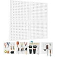 thumbnail image 1 of 4PCS Metal Pegboard Wall Organizer, Pegboard Storage System for Workbench, Shop, Shed Modular Peg Board Organizer Board Kit, 1 of 6