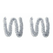 4PCS Metallic Tinsel Garland Twist Sparkly Foil Streamer Decor for Halloween Christmas Tree Party Indoor Outdoor,Garland for Mardi Gras Parade Floats New Year Wedding Birthday Celebration Decorations