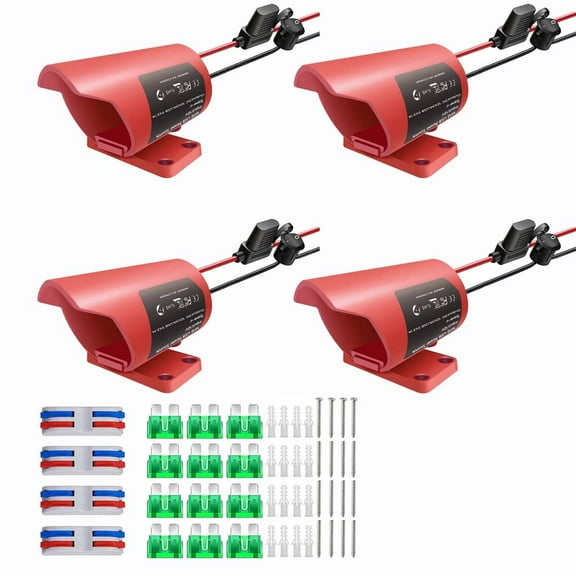 4PCS Milwaukee M12 12V DIY Power Adapters with Fuse, Switch & 14AWG Wire
