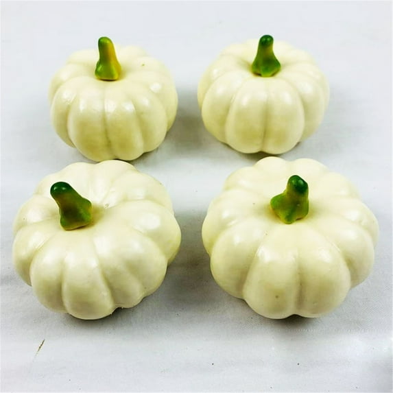 4PCS Mini Artificial Pumpkins Fake Foam Pumpkins Simulation Halloween Pumpkin - Halloween Pumpkins for Decorating for Fall Autumn Halloween Home Party Thanksgiving Decor