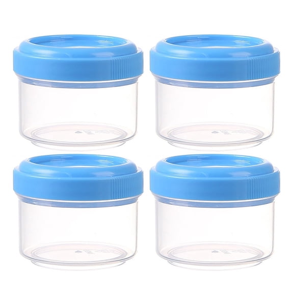 4PCS Mini Clear Jars With Leakproof Lids Round Clear Container 35ml Refillable Storage Containers For Home And Kitchen Organizing Pet Food Storage Containers 20 Lb Air Tight Food Storage Containers
