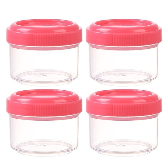 4PCS Mini Clear Jars With Leakproof Lids Round Clear Container 35ml Refillable Storage Containers For Home And Kitchen Organizing Lunch Trays for Adults 1/2 Cup Containers with Lids Airtight Storage