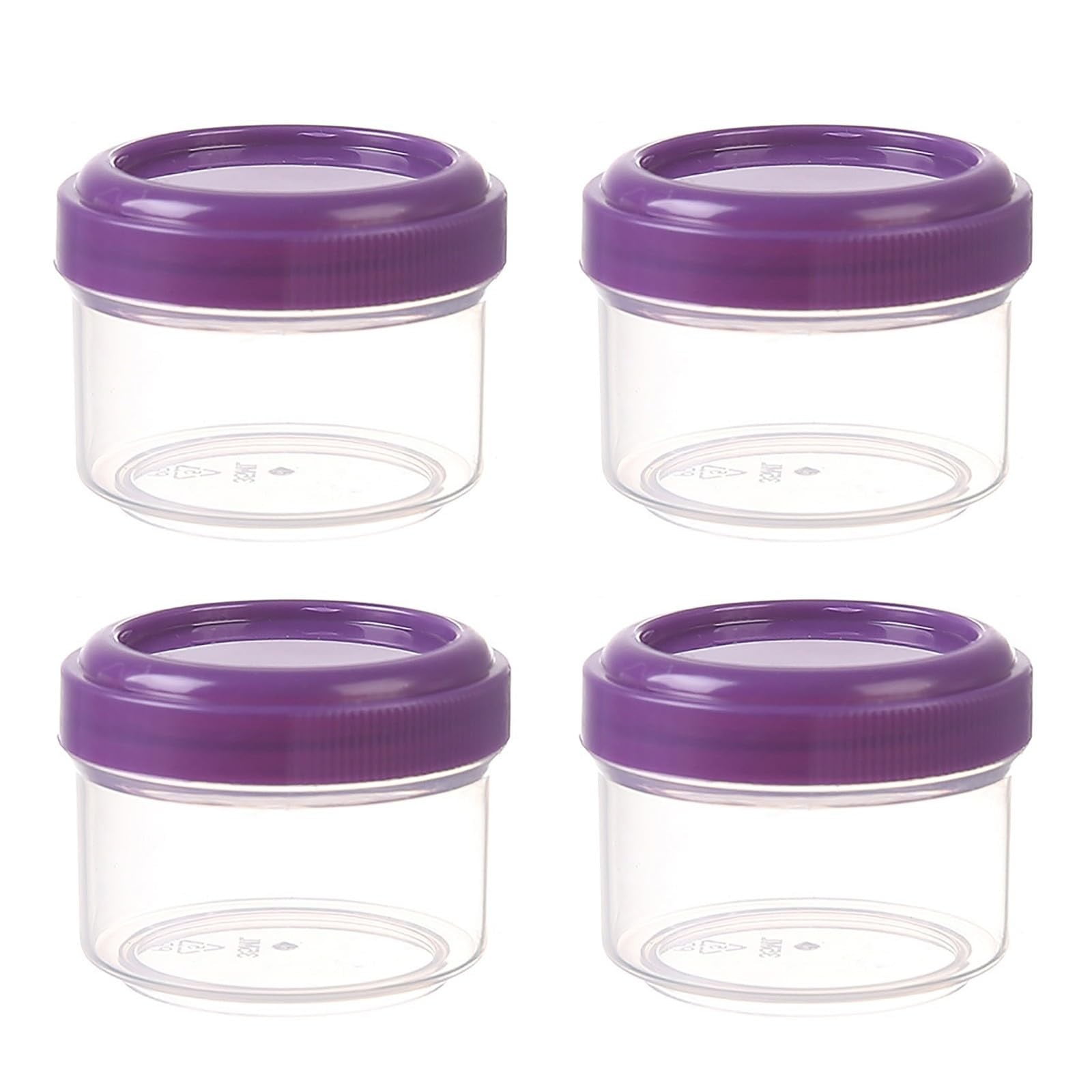 4PCS Mini Clear Jars With Leakproof Lids Round Clear Kid Food