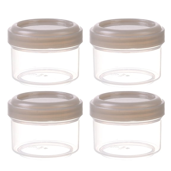 4PCS Mini Transparent Jars Leakproof Seal Lids Round Refillable Containers 35ml Kitchen Pantry Organization Storage 4PCS