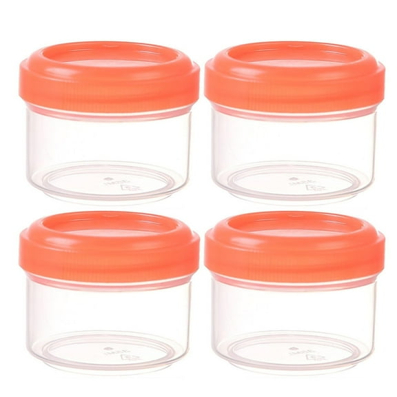 4PCS Mini Clear Jars with Leakproof Lids for Home and Kitchen Organizing - Round 35ml Refillable Storage Containers for Food Storage 4PCS