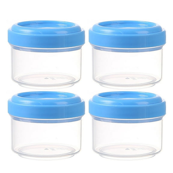 4PCS Mini Clear Plastic Jars with Leakproof Lids, 35ml Refillable Travel Containers, Stackable Round Storage Bottles for Home, Kitchen, Cosmetics, Party Favors, and DIY Crafts