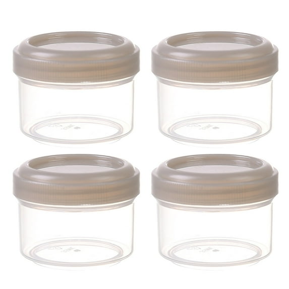 4PCS Mini Clear Jars with Leakproof Lids Round Clear Container 35ml Refillable Storage Containers, Stackable Bottles for Home and Kitchen Organizing