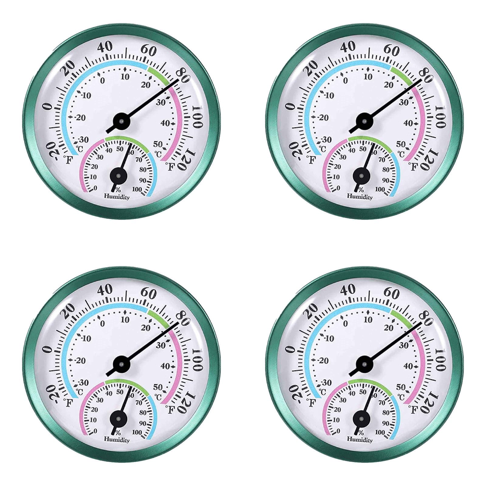 4PCS Mini Indoor Temperature Hygrometer Analog, Temperature Humidity Gauge for Home, Room, Outdoor, Hygrometer Analog Hygrometer for Indoor And Outdoor Use 2inch