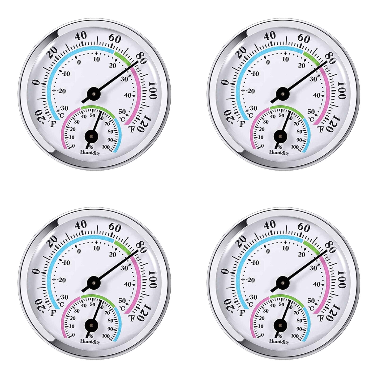 4PCS Mini Indoor Temperature Hygrometer Analog, Temperature Humidity Gauge for Home, Room, Outdoor, Hygrometer Analog Hygrometer for Indoor And Outdoor Use 2inch