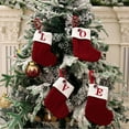 thumbnail image 1 of 4PCS Mini Initial Christmas Stocking Monogram Embroidered Christmas Stocking Red Knit Mini Stocking Christmas Decorations, LOVE, 1 of 6