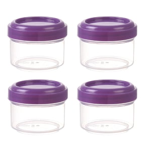 4PCS Mini Purple Plastic Jars with Leakproof Lids, 35ml Refillable Stackable Containers, Round Storage Bottles for Kitchen, Cosmetics, DIY Crafts, Party Favors cruise essentials 2026