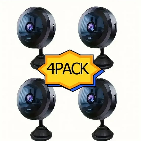 4PCS Mini Security Camera Wireless HD 1080P Night Vision Monitoring Camera Portable Small Household Car Interior and Exterior Camera