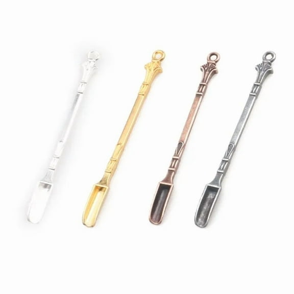 4PCS Mini Spoons, Tiny Metal Spoon, Metal Spoon Power Scoop Tableware Charm Kitchen Pendant Spoon for Measuring Spices,Herbs,Powder,Coffee,Sugar