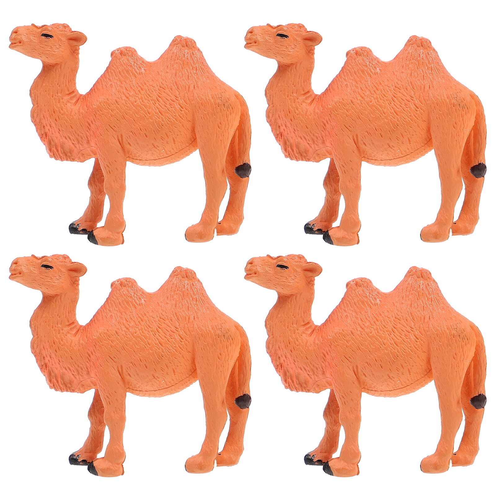 4PCS Miniature Camel Models PVC Camel Figurine Animal Model Desktop