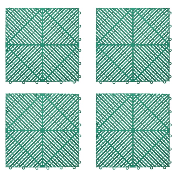 DEEPCRAFF 4-Pack Floor Tiles with Quick Drainage System, Interlocking Splicing Design for Easy Installation