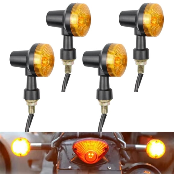 4PCS Motorcycle Mini Turn Signal Light Indicators, Super Bright 12V Motorbike Blinkers Accessories, Universal for Most Vehicle