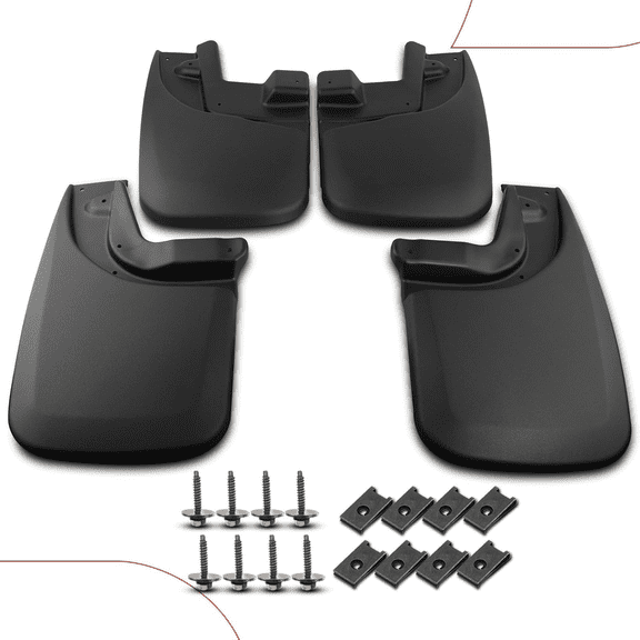 4PCS Mud Flaps Compatible with Toyota Tacoma 2005-2015 Pickup (with Fender Flares), with Fastener Clips, Front and Rear Splash Guards Mudguards, No Drill Required