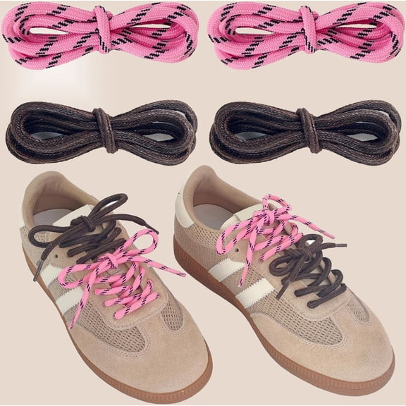 4PCS Multi Color Shoe Laces for Sneakers, Cool Fun Cute Design DIY Fashion Colored Shoelaces Replacement Strings