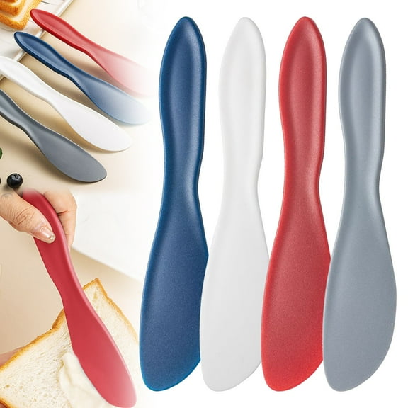 4PCS Multipurpose Spreaders Butter Knife for Hard Butter, Everyday Use Knives for Spreading,Small Spreader Knife Spreader, Dishwasher Safe Peanut Butter Jar Knife, Mess Free Butter Spreader, Colorful