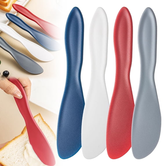 4PCS Multipurpose Spreaders Butter Knife for Hard Butter, Everyday Use Knives for Spreading,Small Spreader Knife Spreader, Dishwasher Safe Peanut Butter Jar Knife, Mess Free Butter Spreader, Colorful