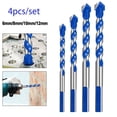 thumbnail image 1 of 4PCS Multipurpose Tile Drill Bit Set Carbide Tip For Wood Metal Masonry Drilling, 1 of 5