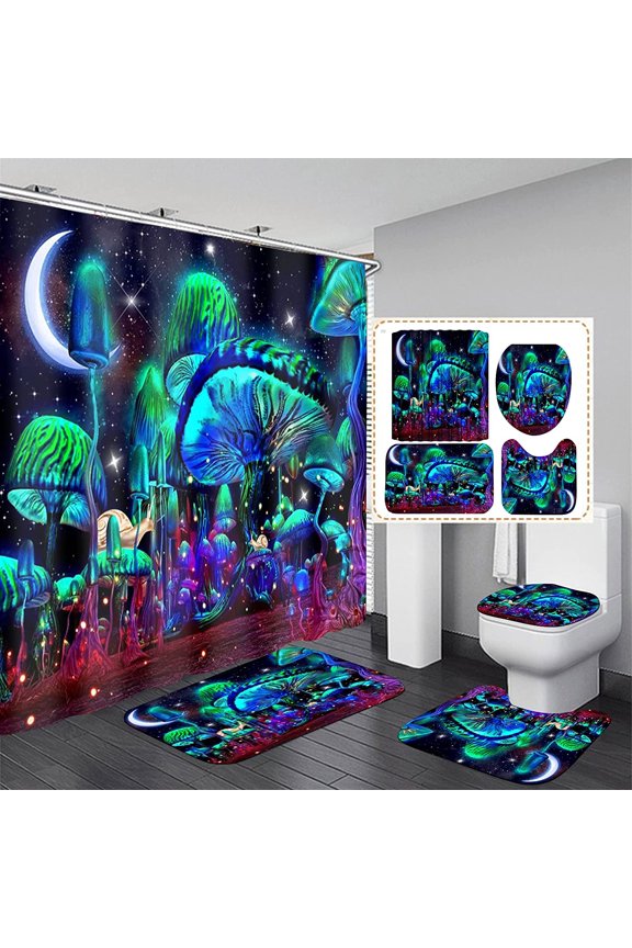 4-Piece Mushroom Bathroom Linen & Accessory Set