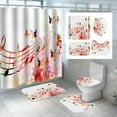 thumbnail image 1 of 4PCS Music Shower Curtain Set Musical Notes Luxury Bathroom Decor Gold Microphone Bath Curtain Non-slip Bath Mat Rug Waterproof, 1 of 5
