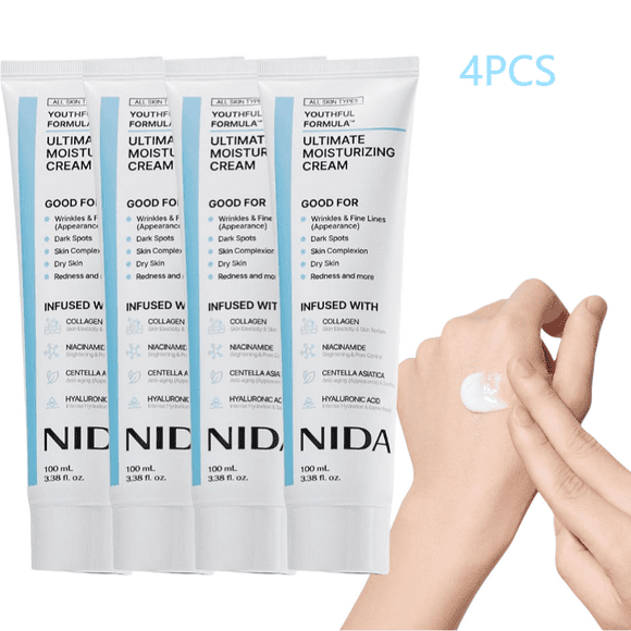 4PCS NIDA Youthful Formula Moisturizing Cream,NIDA cream korean,Wrinkles, Fine Lines, Dark Spots, Dry Skin, Redness,3.38oz