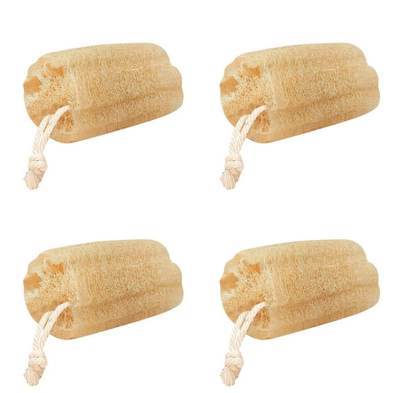 4PCS Natural Organic Shower Loofah Sponges Large Exfoliating Shower Bath Loofah Luffa Loofa Body Scrubbers Sponges, Soft and Easy Foaming Spa Luffa Sponges for SPA Beauty Bath and Skin