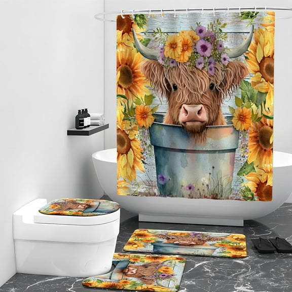 4PCS Nautical Shower Curtain Set for Bathroom with 12 Hooks for Bathroom Sets Decor, Non-Slip Nautical Rugs and Toilet Mat Lid Rug, Durable Waterproof Nautical Decor 72x72 Inch Sea Turtles