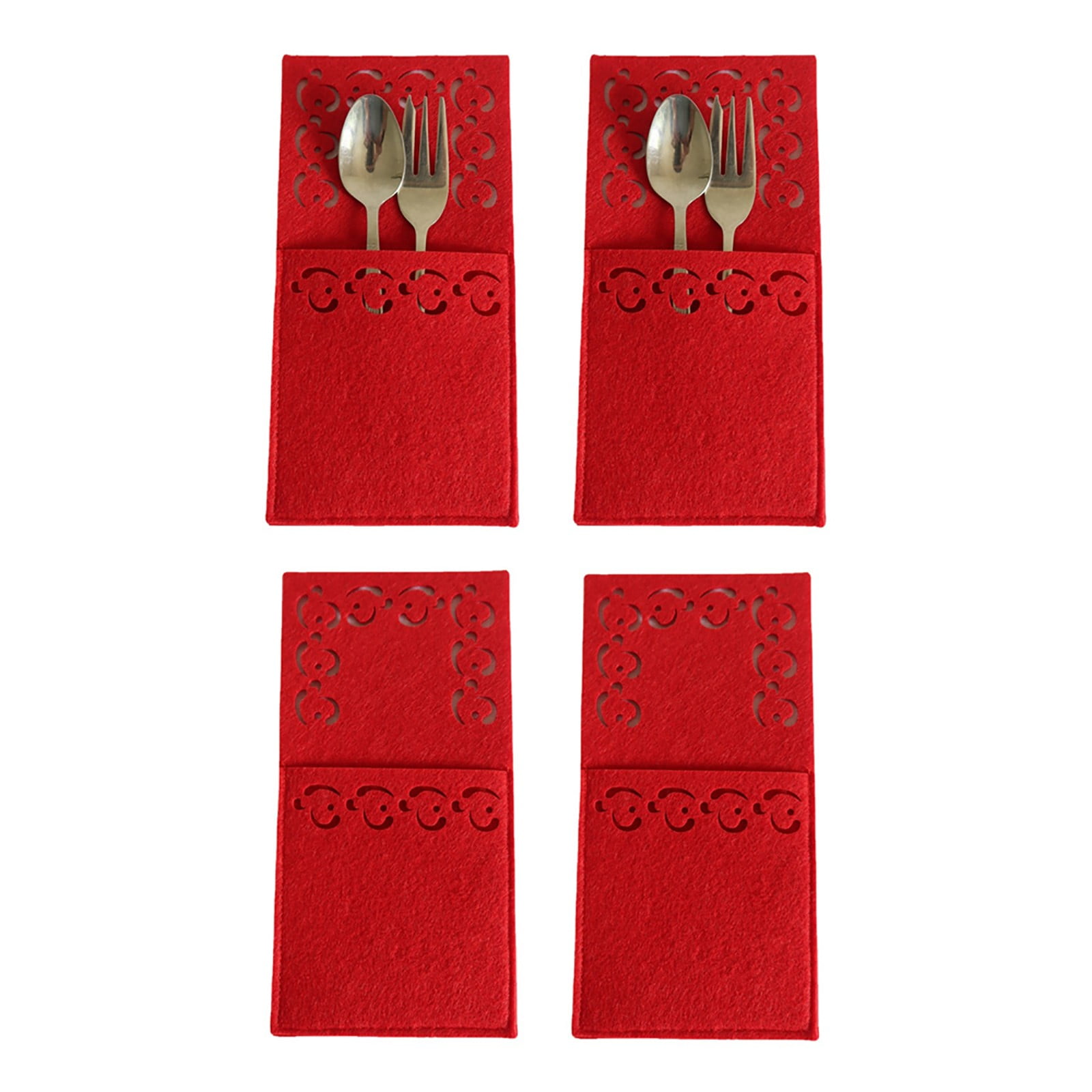 4PCS New Christmas Tree Cutlery Knife And Fork Cover Table Decoration