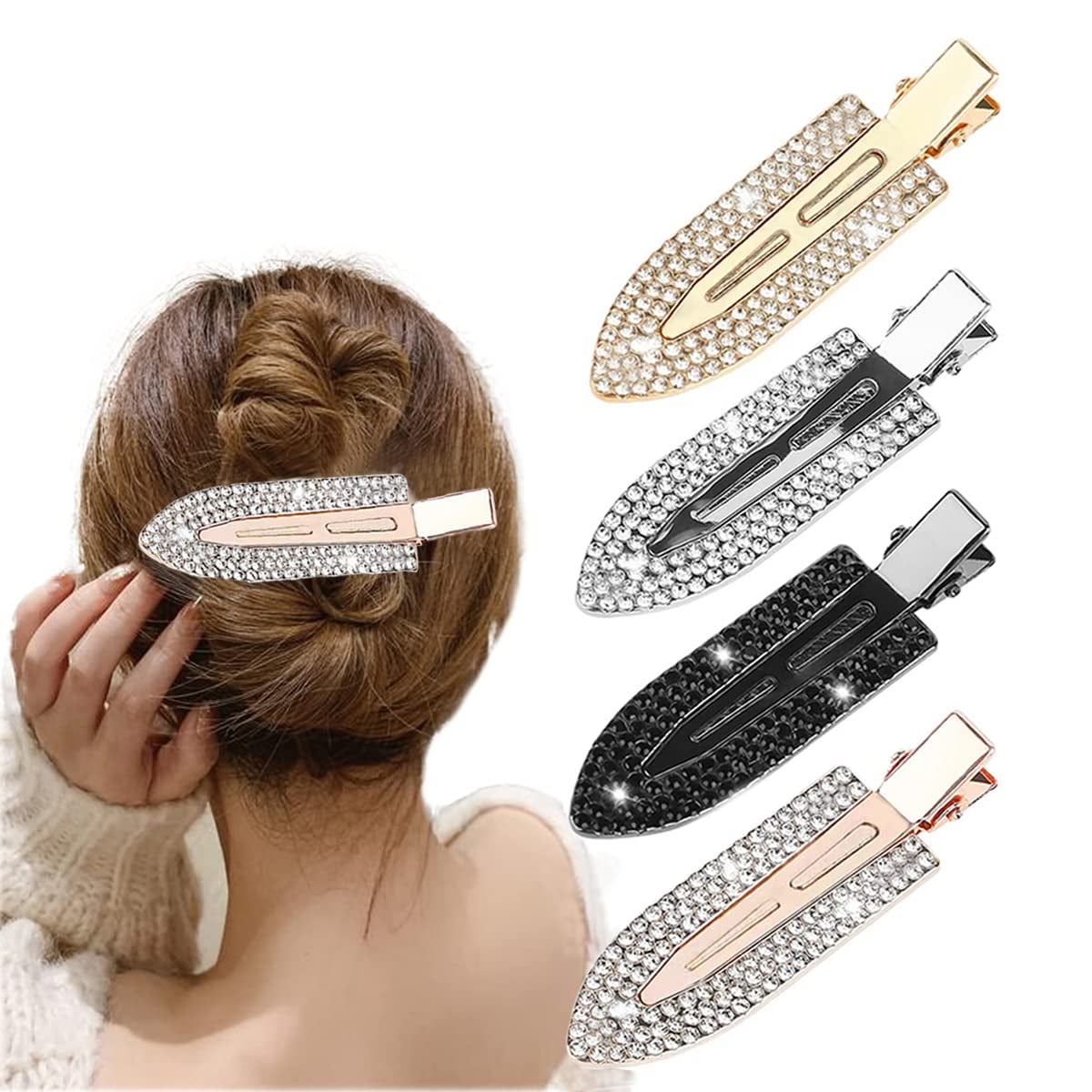 12 Pcs Hair Jewels for Women s for Girls Silver Hair Accessories  Rhinestones Silver for Girls Hair Accessories for Women for Women Side Clip  Bang Clip