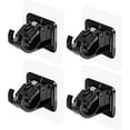 4PCS No Drill Curtain Rod Brackets No Drilling Curtain Rod Holders Self