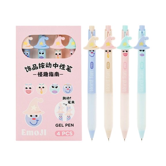 4PCS Noise Free Retractable Gel Pen Fast Dry Ink Non Smudge Writing Pen Comfortable Handle For Students Professional