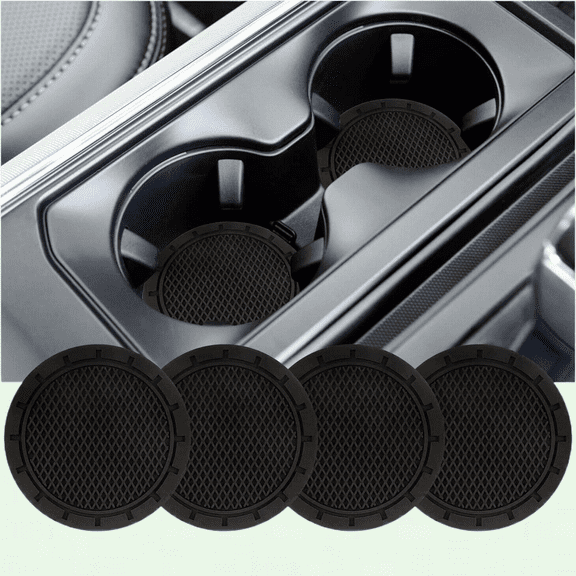 Non-Slip Car Coaster Set of 4, Shockproof Cup Holder Accessories, Universal and Fashionable Interior Decor for Car SUV Truck Van Home Office