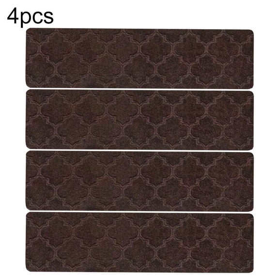 4PCS Non-Slip TPR Stair Mats: Easy, Washable & Customizable for Safety!