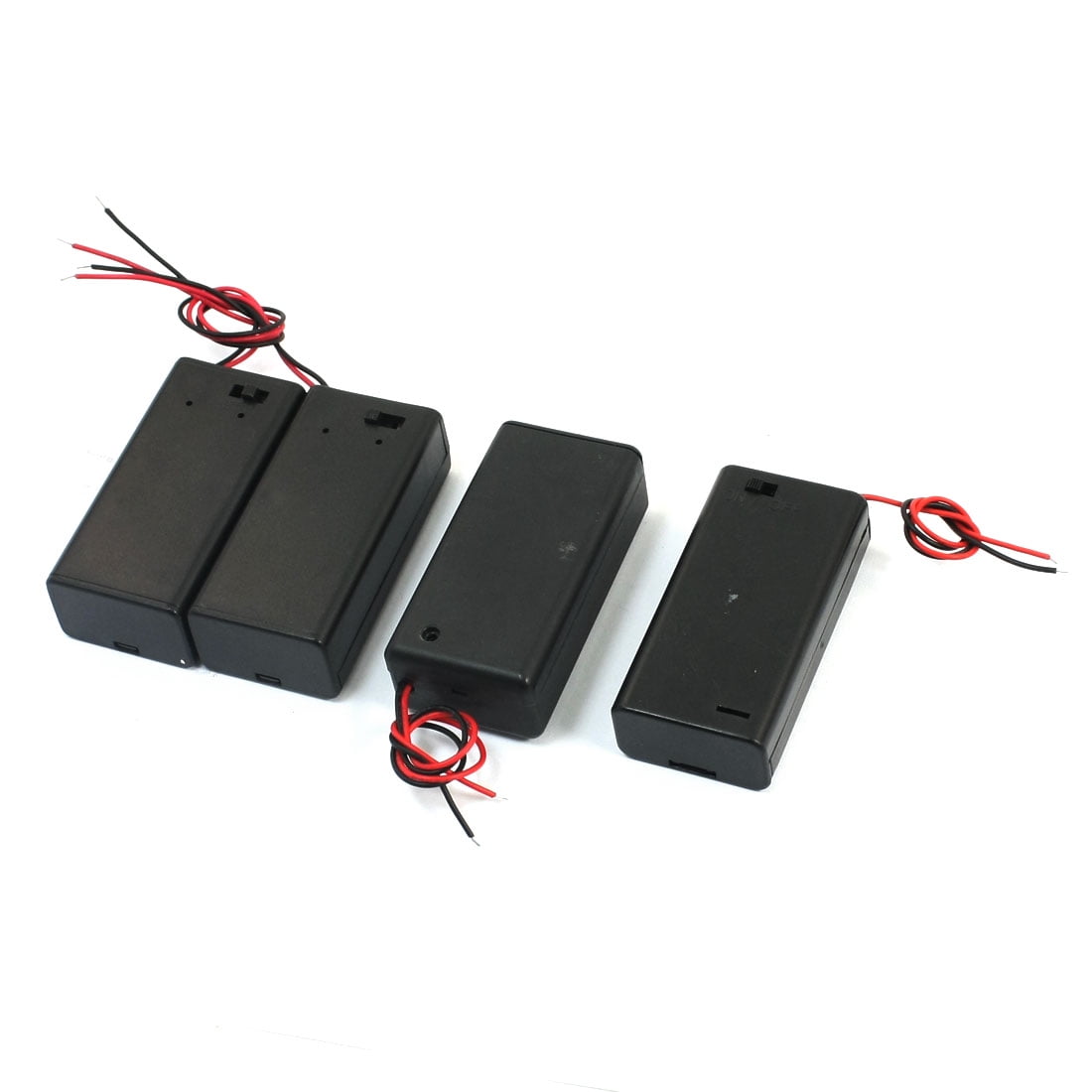 4Pcs On/Off Switch 1 x 9V Battery Case Holder Black w Cap - Walmart.com