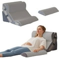 thumbnail image 1 of 4PCS Orthopedic Bed Wedge Pillow Set for Sleeping, Sitting up in Bed, 6-in-1 Foam Wedge Pillow for Acid Reflux & Back Pain Relief & Leg Elevation, Post Surgery Pillows for GERD & Snoring, Grey, 1 of 13