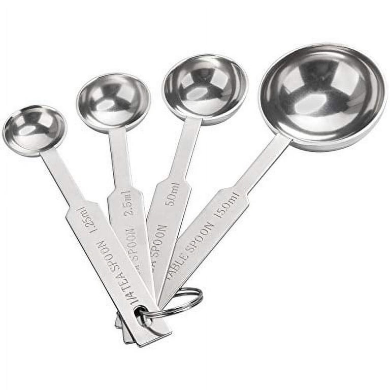  UIRIO Measuring Spoons Set Stainless Steel - Set of 6 Stacking  Metal Small Teaspoons Tablespoons - 1/8 TSP, 1/4 TSP, 1/2 TSP, 1 TSP, 1/2  Tbsp, 1Tbsp - Coffee Spice Jars