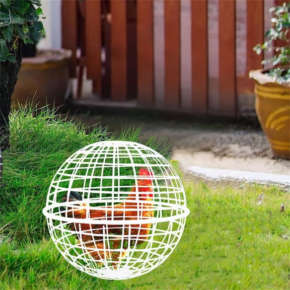 4PCS Outdoor Chicken Ball Cage - 360° Rolling Mobile Enclosure for Chicks, Rabbits & - Protective Round Hutch Prevents Dog Attacks & Horse Trampling - Easy-Clean Design