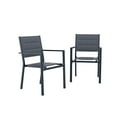 thumbnail image 1 of 4PCS Outdoor Dining Chairs Set, Durable Heavy-Duty Textile Backrest Metal Frame, Weather Resistant Stackable Patio Chairs with Armrests for Lawn,Deck Balcony Poolside, 1 of 7