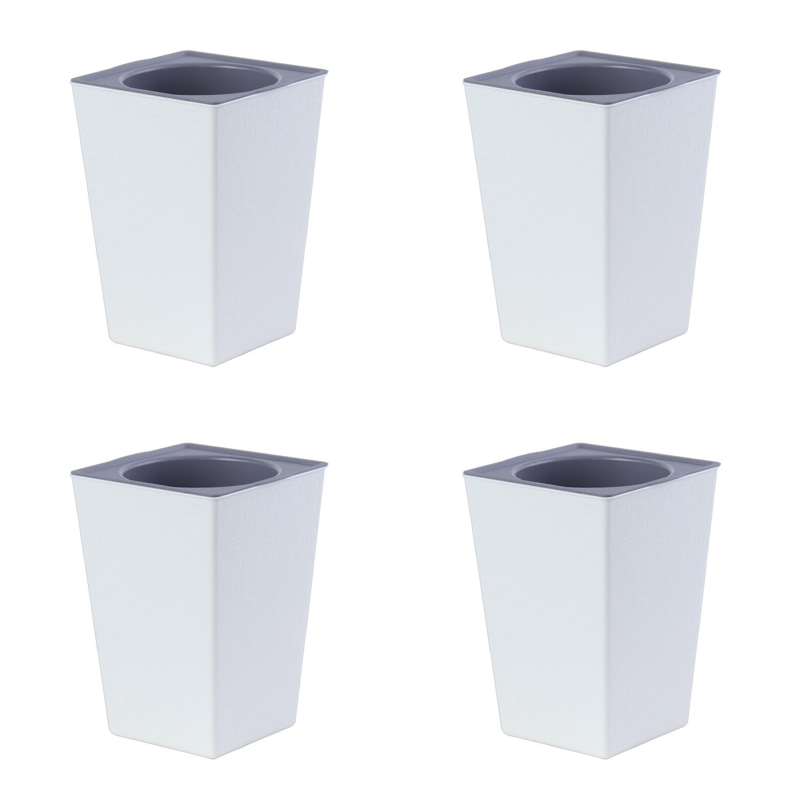 4PCS Outdoor Indoor Planter Pots - 17.2 Inch Tall Flower Pot with Drainage, Modern Pedestal Planters for Front Porch, Balcony, Deck, Large Decorative Pots for Trees, Flowers &