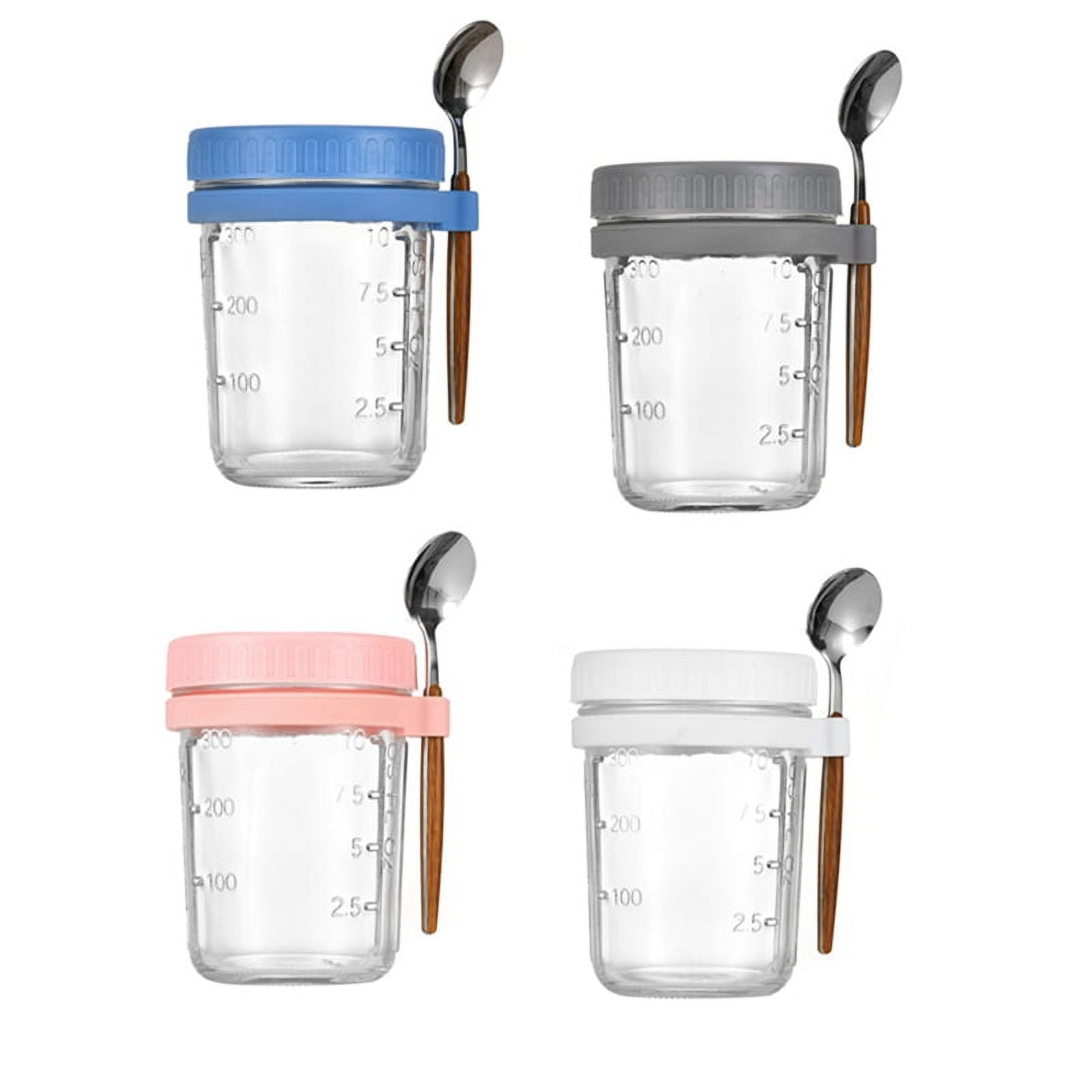 OSQI 4PCS Overnight Oats Container with Lid and Spoon Versatile