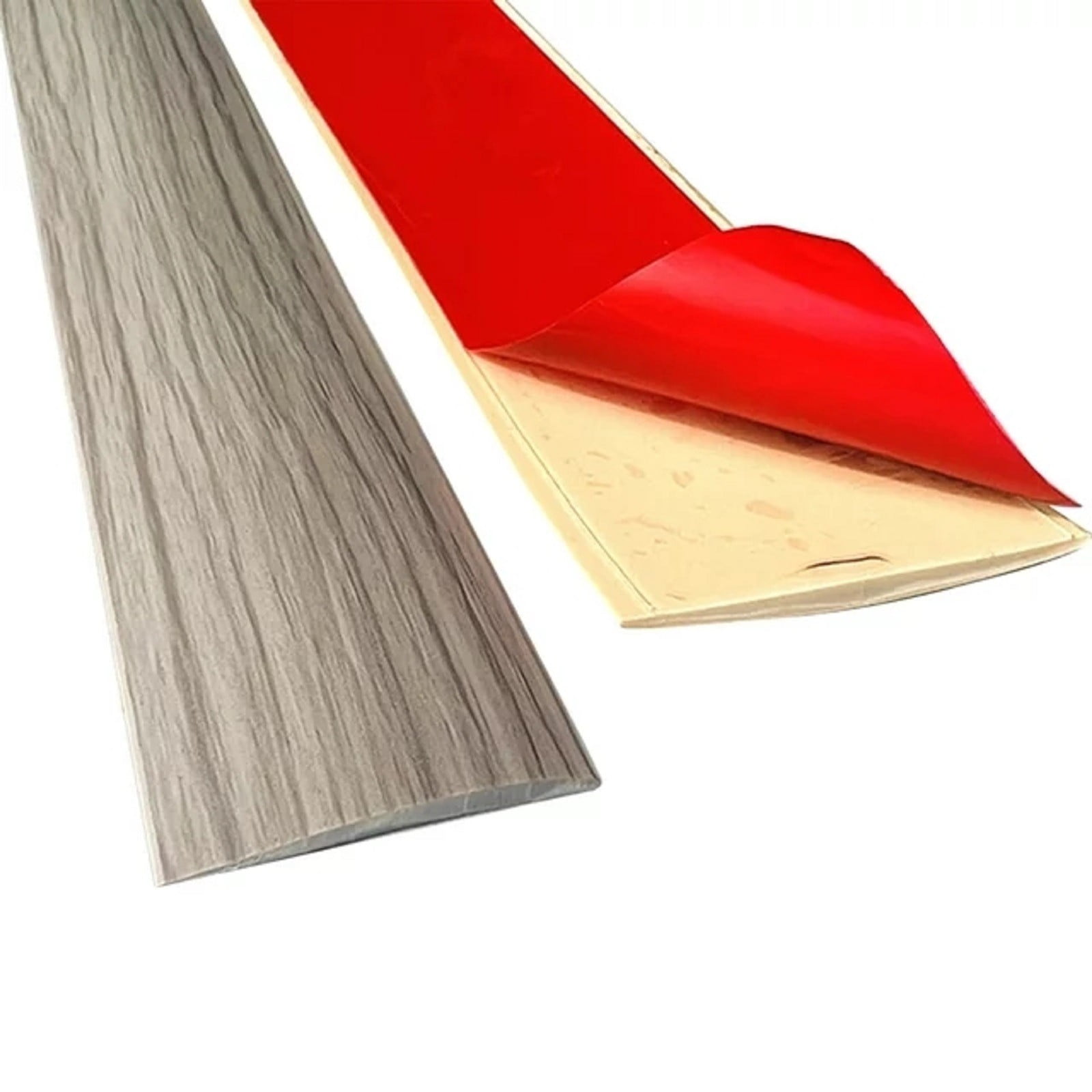 4PCS PVC Floor Transition Strip Self Adhesive - Flat Laminate Flooring Edge Trim, Carpet to Tile Threshold Cover, Doorway Divider Strip for Vinyl/Wood Floors, Gap Joiner (39.3 Inch)