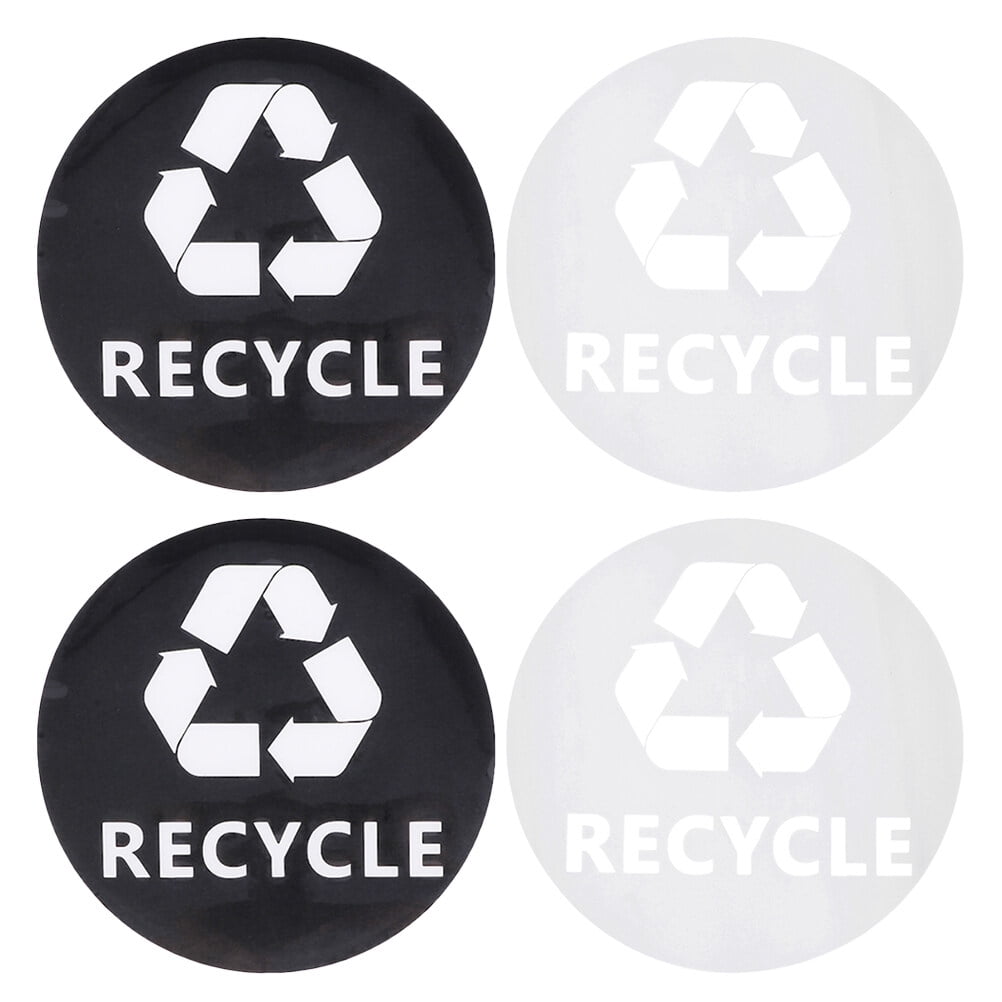 4PCS PVC Garbage Can Trash Bin Recycle Symbol Stickers Waterproof