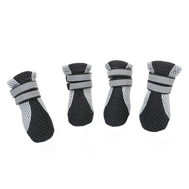 4PCS Pet Dogs Antislip Mesh Boots Shoes Puppy Reflective Snow Rain