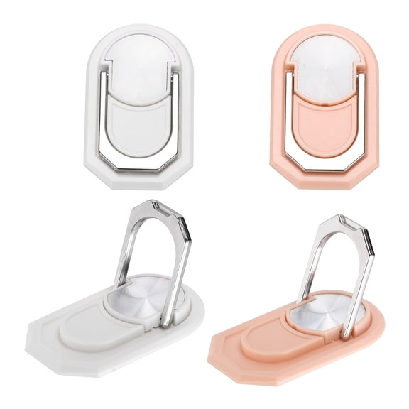 4PCS Phone Ring Holder, Cellphone Ring Holder Finger Grip Stand 360 Rotation with Adhesive Backing Kickstand for Back of Phone Tablet Car Mount, Pink White